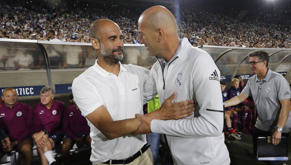 Pep Guardiola y Zinedine Zidane intercambiaron elogios en la previa del Real Madrid vs. Manchester City. (Foto: diario AS)