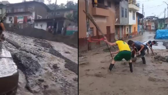 Barro y escombros vienen siendo retirados a mano por pobladores y personal municipal (Foto: Difusión)