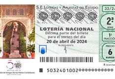 Lotería Nacional, sábado 20 de abril 2024: resultados y sorteo de los décimos