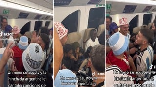 Hinchada argentina cantó canciones de cuna para calmar a bebé en subte de Doha