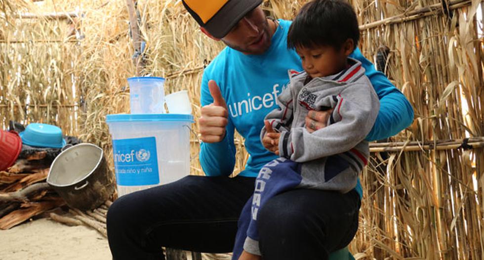 Sergio Ramos se despidió del Perú tras realizar acciones benéficas con los familiares que sufrieron inundaciones en el norte del país | Foto: UNICEF