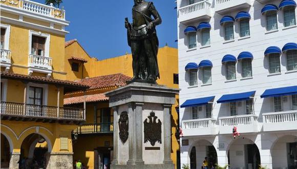 La estatua de Pedro de Heredia está en una de las plazas más céntricas de Cartagena. (Crédito: Instituto de Patrimonio y Cultura de Cartagena)