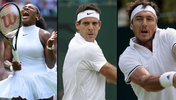 Wimbledon: Serena Williams, Del Potro y Mónaco ganaron