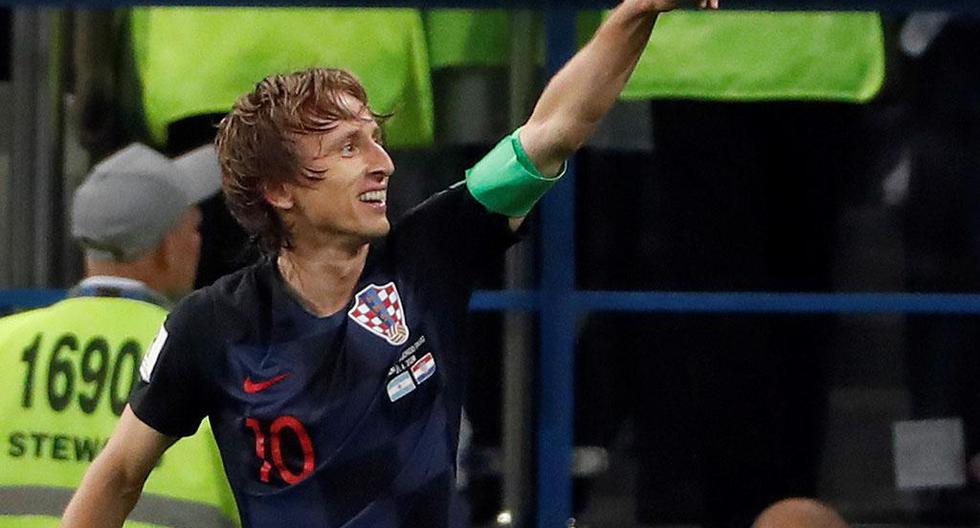 Luka Modric marcó el segundo gol en la victoria de 3-0 de Croacia sobre Argentina en el Mundial Rusia 2018 | Foto: EFE
