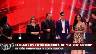 El dúo Pimpinela llega al set de “La Voz Perú” y se reencuentra con coaches de “La Voz Senior”