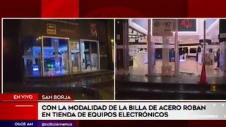 Roban tienda de equipos electrónicos bajo la técnica del 'billazo' en San Borja