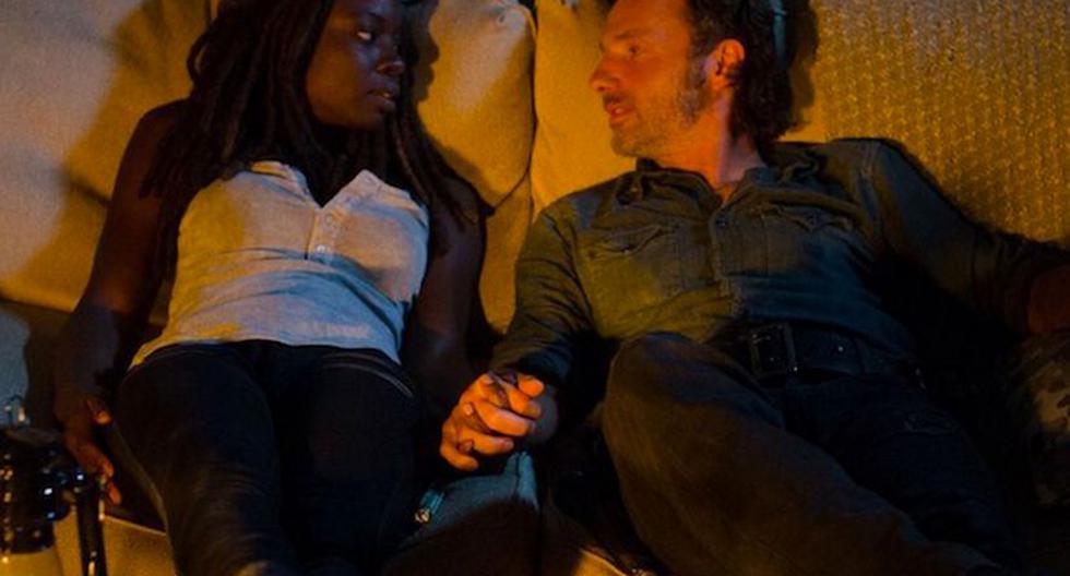 Danai Gurira es Michonne y Andrew Lincoln es Rick en 'The Walking Dead' (Foto: AMC)