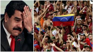 Venezolanos cantan contra Maduro durante partido con Argentina