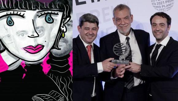 Carmen Mola, ganadora del Premio Planeta 2021, era en realidad el seudónimo utilizado por los guionistas Antonio Mercero, Jorge Díaz y Agustín Martínez. (Ilustración: Giovanni Tazza/Foto: EFE)