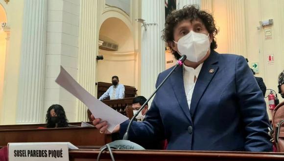 La congresista Susel Paredes dijo que solo 11 legisladores han firmado la moción, pese a que ha solicitado las firmas de todos los parlamentarios hasta en tres oportunidades | Foto: Congreso