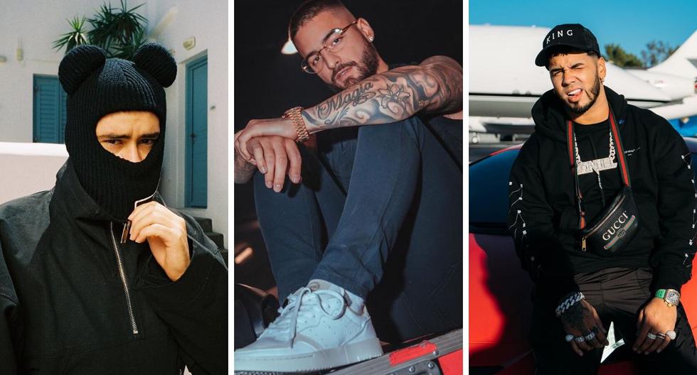 Maluma mostró su incomodidad por una frase en canción de Anuel AA. (Foto: @anuel2blea / @badbunnypr / @maluma)