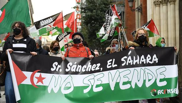 El Frente Polisario en España, quien mantiene la postura del Sahara Occidental, protesta por la posición del Gobierno ante Marruecos. (Foto referencial: Europa Press)