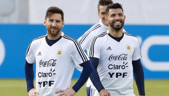 Leo Messi y Sergio Agüero en la concentración de Argentina. (Foto: EFE)