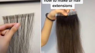 Mujer recoge el cabello que se le cae y lo convierte en extensiones