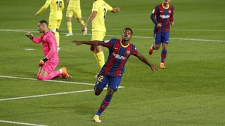 Barcelona vs. Villarreal: Ansu Fati anota doblete para el 2-0 parcial de los azulgranas | VIDEOS