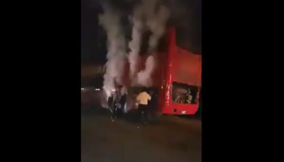 Junín: bus con pasajeros abordo sufre amago de incendio en Tarma