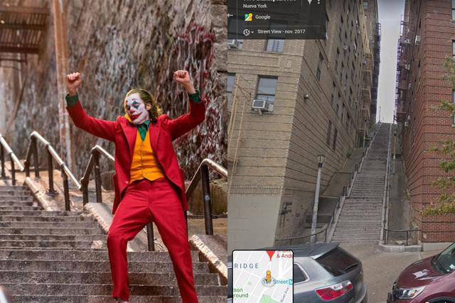 Múltiples turistas van a las llamadas "Escaleras del Joker" en el Brons (Nueva York) para tomarse una foto. Fuente: Warner Bros/ Google Maps.