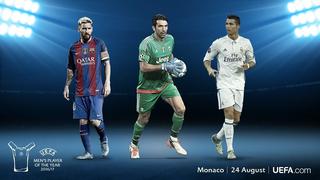 Messi, Buffon y Cristiano Ronaldo candidatos a mejor jugador de la UEFA