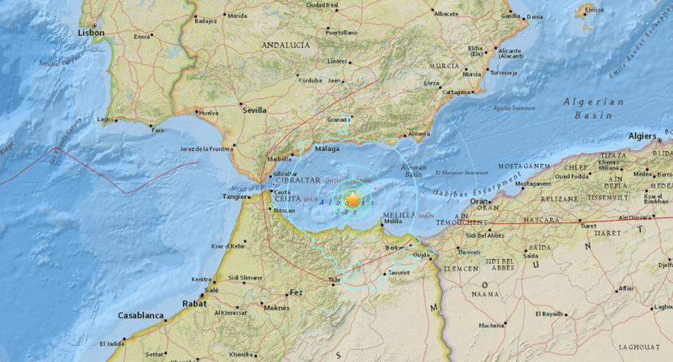 Terremoto se sintió en España y Marruecos. (Foto: USGS)