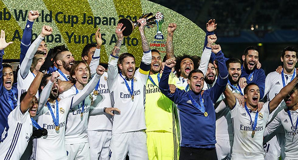 Real Madrid celebró el título del Mundial de Clubes. (Foto: EFE)
