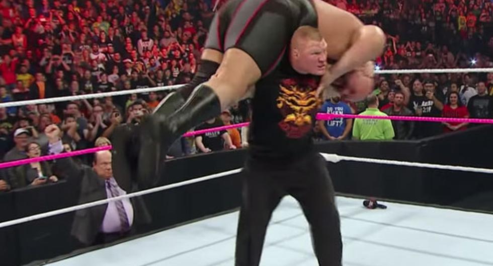 Brock Lesnar atacó a Big Show luego de terminar la transmisión en vivo de WWE | Foto: Captura