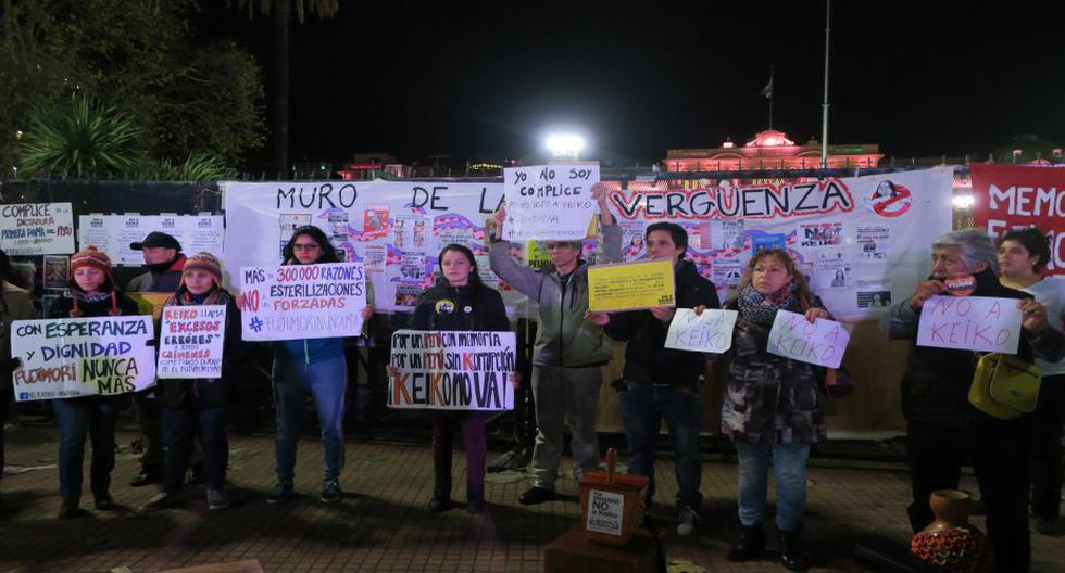 Protestan contra Keiko Fujimori en Argentina. (Foto: EFE)