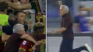 Mourinho enloquecido, se metió al campo tras gol agónico de la Roma que lo pone como puntero | VIDEO