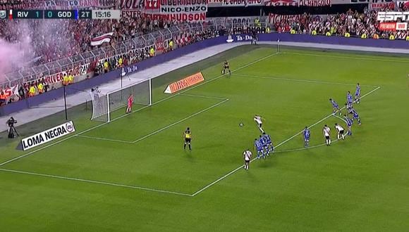Doblete de Lucas Beltrán en el partido entre River Plate vs. Godoy Cruz.
