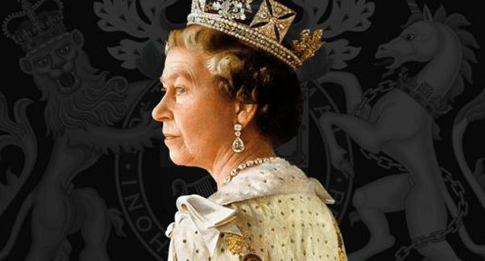 Retrato de la reina Isabel II, quien falleció ayer a los 96 años.