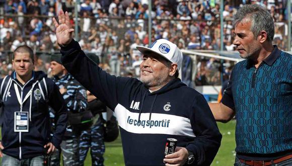 El mensaje de Diego Maradona antes del partido de Gimnasia. (Foto: AFP)