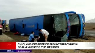 Chiclayo: Cuatro muertos y 35 heridos tras despiste de bus interprovincial 