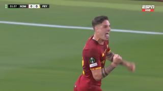 Gol de Nicolo Zaniolo para el 1-0 de la Roma vs. Feyenoord en la Conference League | VIDEO