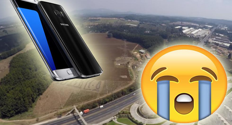 Decidieron probar la resistencia del Samsung Galaxy S7 y lo lanzaron desde una altura de 300 metros. ¿Sobrevivió el smartphone? No vas a creerlo. (Foto: Captura)