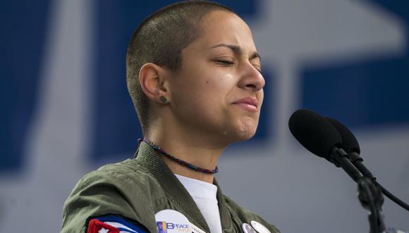Emma González fue señalada como seguidora del gobierno de los Castro por usar una chaqueta con un parche de la bandera de Cuba. (EFE).