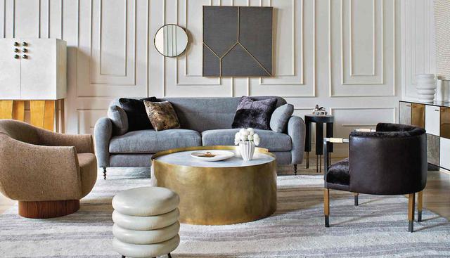 Logra una estética moderna, pero glamorosa con muebles de diseño sencillo, que exhiban un acabado metalizado opaco. (Foto: Kelly Wearstler)