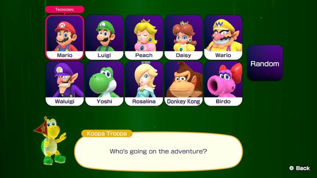 El elenco de 10 personajes jugables: Mario, Luigi, Peach, Daisy, Wario, Waluigi, Yoshi, Rosalina, Donkey Kong y Birdo. (Foto: Nintendo)