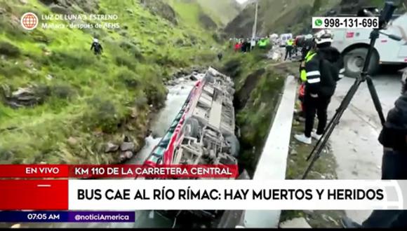 Bus cae al río Rímac. (Foto: América Noticias)