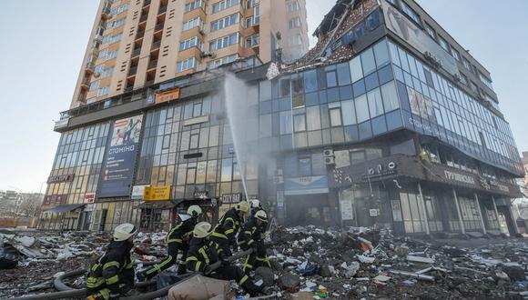 Imagen de Kiev, luego del ataque de Rusia. EFE