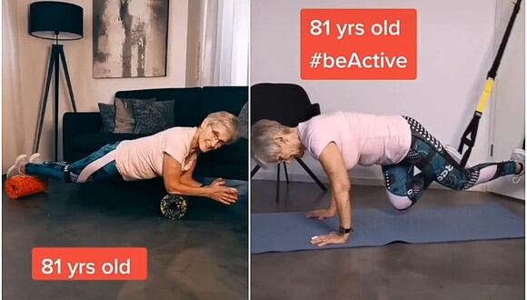 Erika Rischko, la abuela de 81 años es viral en TikTok con sus bailes y videos de fitness. (Foto: erikarischko / TikTok)