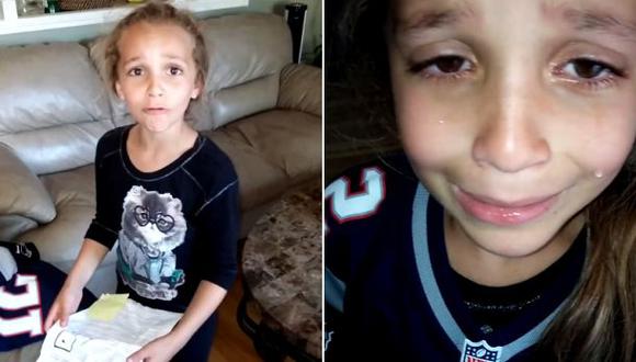 Niña rompió en llanto al saber que irá al juego de los Patriots