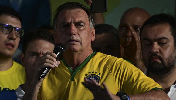 El expresidente de Brasil, Jair Bolsonaro, habla durante un evento en Río de Janeiro, Brasil, el 16 de marzo de 2024. (Foto de Pablo PORCIUNCULA / AFP)