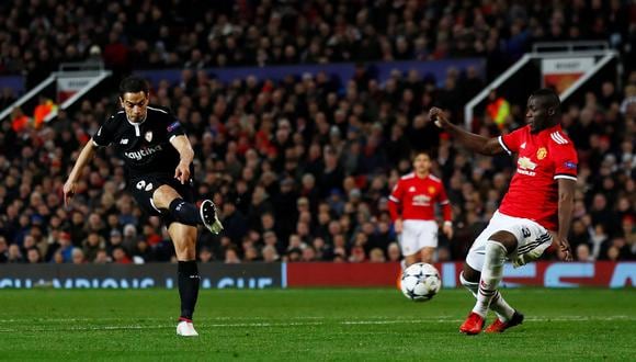 El Manchester United vio pulverizado su sueño de seguir en la Champions League por culpa del Sevilla, que encontró una victoria histórica (2-1) en Old Trafford gracias a Ben Yedder. (Foto: AFP)