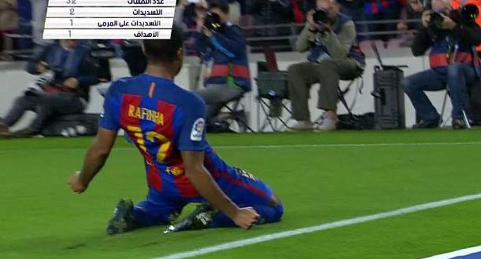Rafinha anotó el primer gol del partido Barcelona vs Granada. (Foto: Captura)