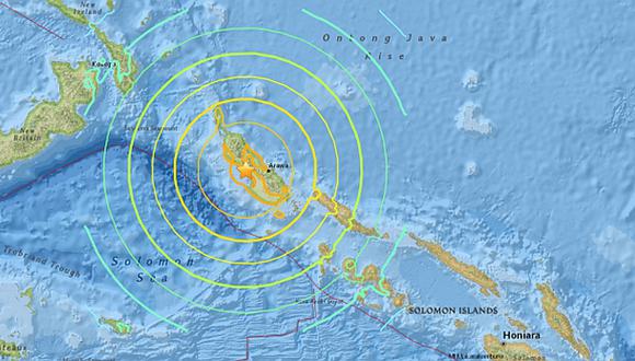 No hab&iacute;a reportes iniciales de da&ntilde;os o v&iacute;ctimas fatales desde zonas cercanas al epicentro del sismo en Pap&uacute;a Nueva Guinea. (Foto: USGS)
