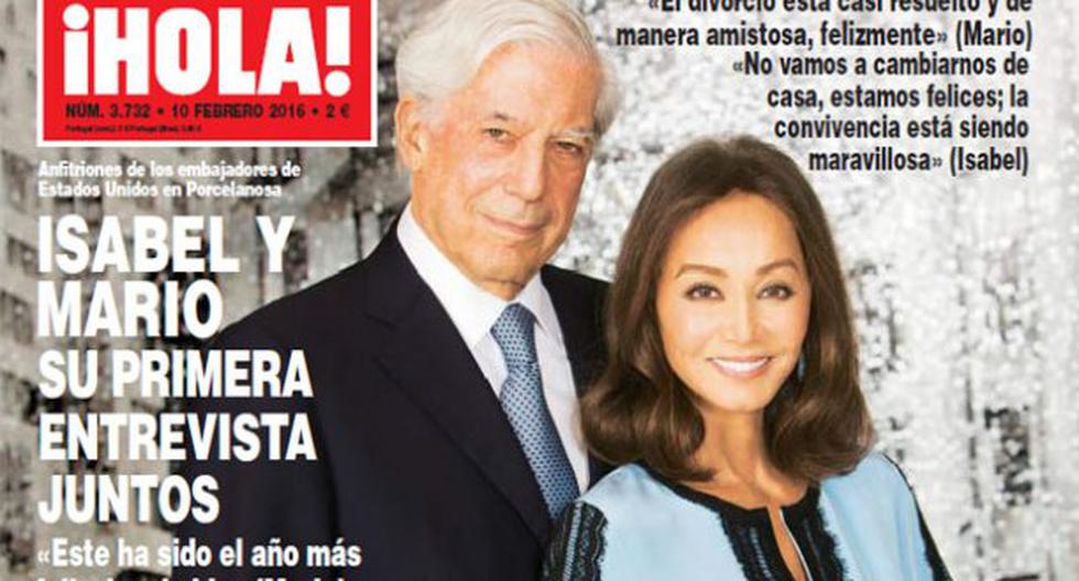 Mario Vargas Llosa dice haber vivido año más feliz de su vida con Isabel Preysler. (Foto: Revista ¡Hola!)