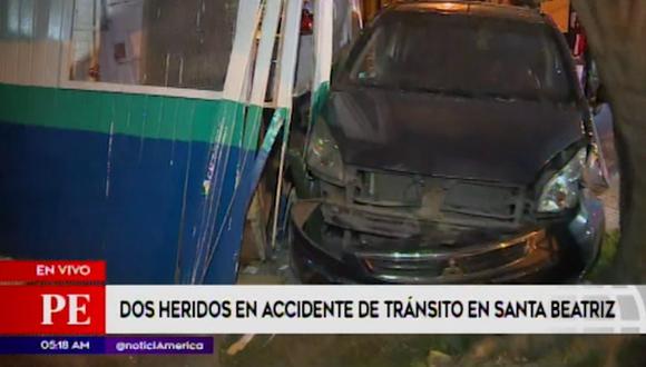 Dos heridos dejó un accidente vehicular esta madrugada. (Captura: América Noticias)