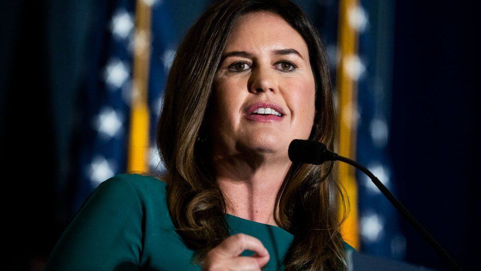 Sarah Huckabee Sanders is projected to win the race for Governor of Arkansas.  / GETTY IMAGES
