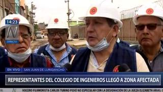 Colegio de Ingenieros evalúa casas afectadas por aniego en San Juan de Lurigancho