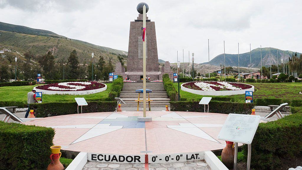 The famous monument to the middle of the world that was built between 1979 and 1982 to mark the point where the Equator was believed to cross the country at that time.  (GETTY IMAGES)