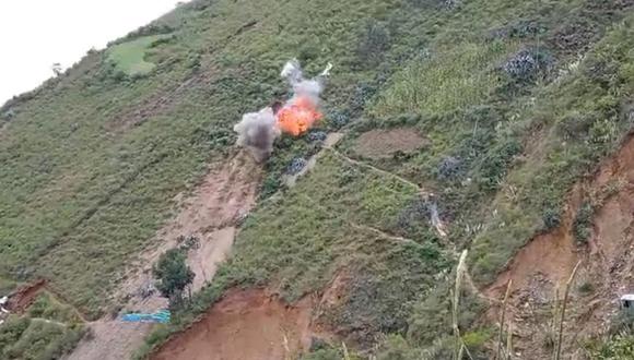 Policía y Fuerzas Armadas destruyen tres bocaminas ilegales en Pataz. (Foto: Ministerio de Defensa)